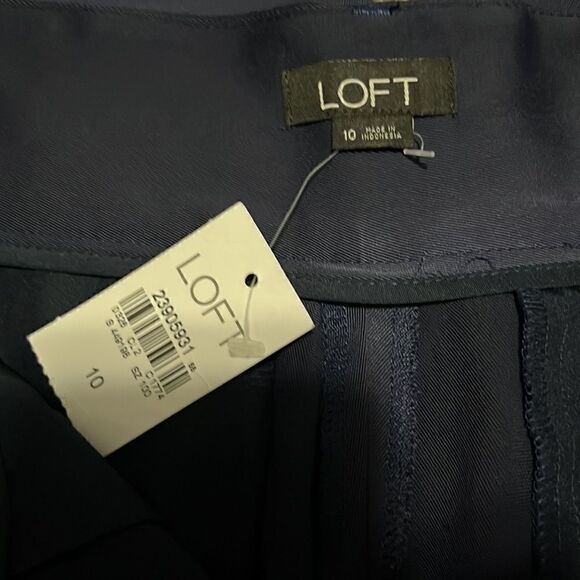 NWT - Loft - Beautiful Navy Blue Wide Leg Pants - 10 - Picture 6 of 6